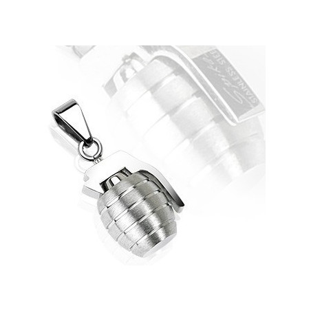 Pendentif grenade en acier inoxydable