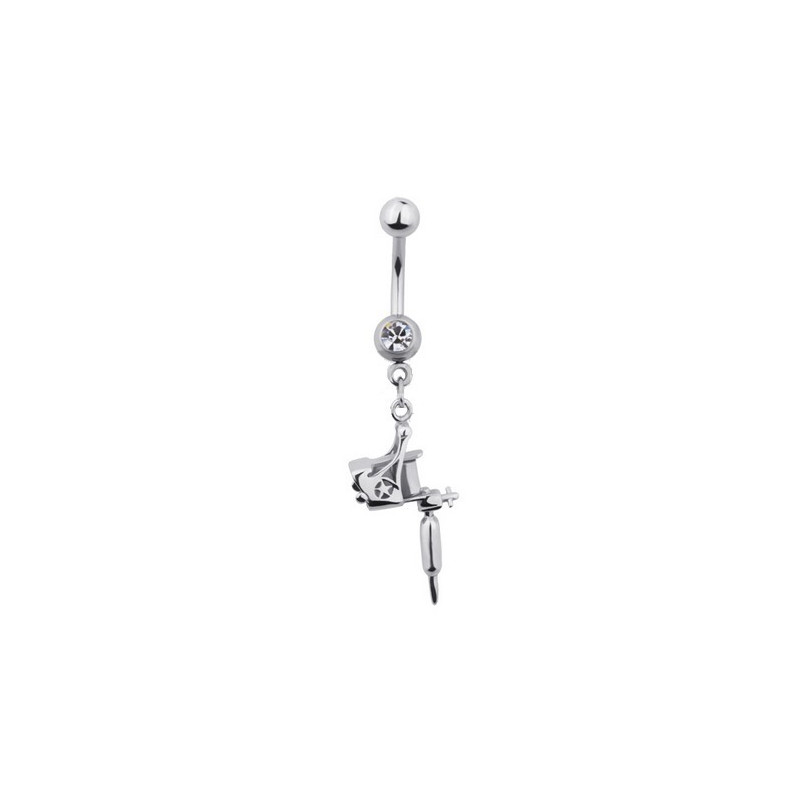 Piercing nombril acier chirurgical pendentif dermographe machine tatouage