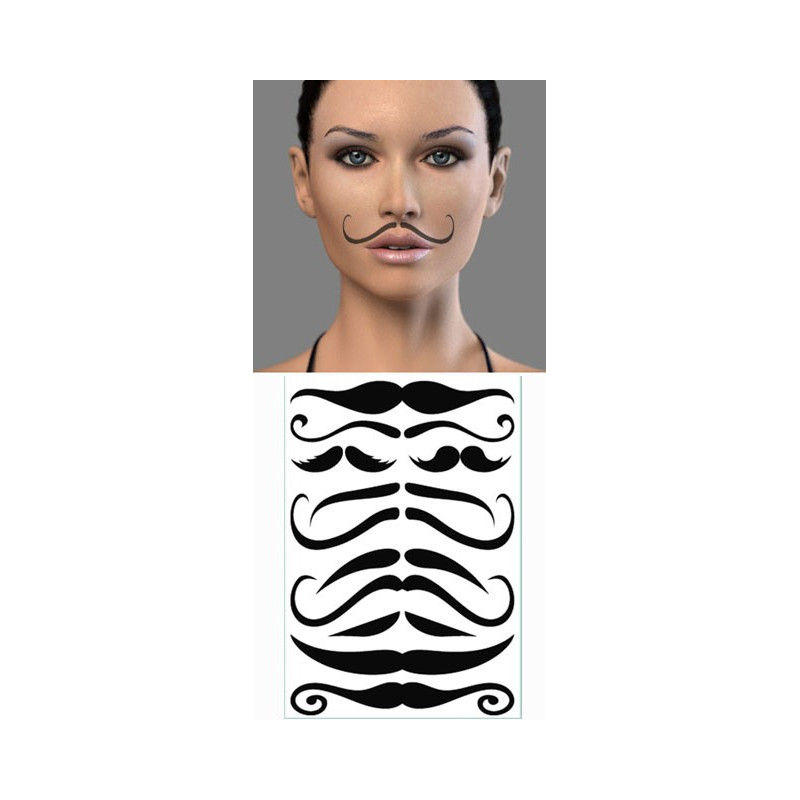 Tatouages temporaires Moustaches Fines