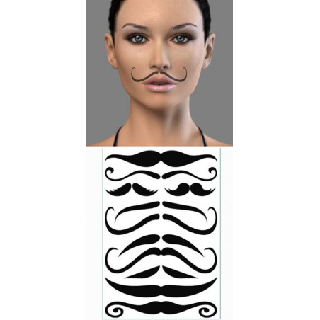 Tatouages temporaires Moustaches Fines