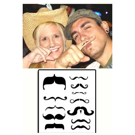 Tatouages temporaires Fingerstach Moustaches