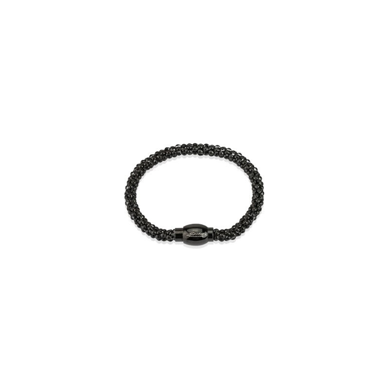 Bracelet en Acier inoxydable anodisé noir Multi Billes Noir