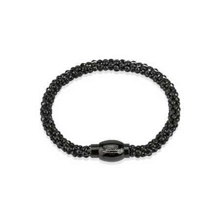 Bracelet en Acier inoxydable anodisé noir Multi Billes Noir