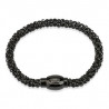 Bracelet en Acier inoxydable anodisé noir Multi Billes Noir