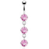 piercing nombril sexy articuler pendant en acier chirurgical cristal Rose