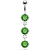 piercing nombril sexy pendant en acier chirurgical cristal couleur Vert