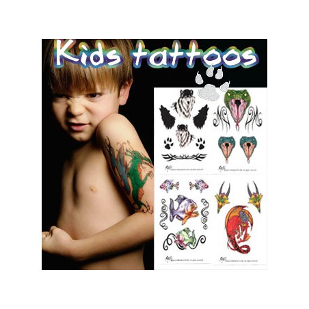 Tatouages temporaires enfants Animaux Pack 2