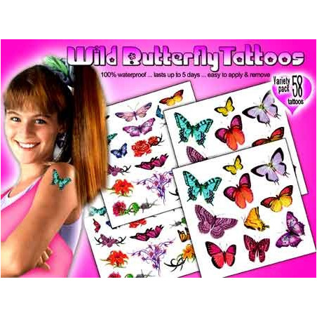 Tatouages autocollants Papillons