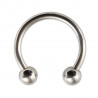 vente de Piercing Fer Titane 1.2mm bille 3mm piercing labret acier fer a cheval titane couleur argent