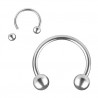 vente de Piercing Fer Titane 1.2mm bille 3mm piercing labret acier fer a cheval titane couleur argent pas cher