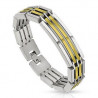 Bracelet homme en acier inoxydable de qualité couleur or et argent