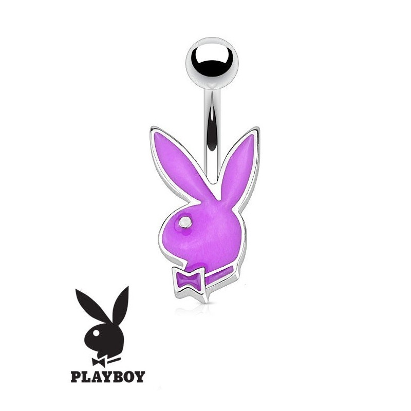 Piercing nombril de la marque Playboy couleur Violet tige finne de 1.2 mm de diamètre