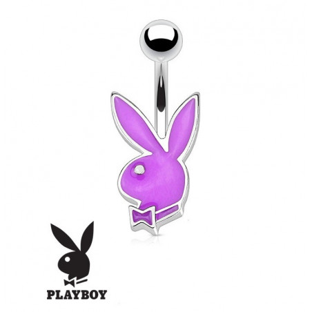 Piercing nombril de la marque Playboy couleur Violet tige fine de 1.2 mm de diamètre