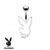 Piercing nombril de la marque Playboy couleur blanc tige finne de 1.2 mm de diamètre