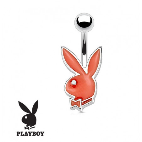 Piercing nombril de la marque Playboy couleur rouge tige fine de 1.2 mm de diamètre