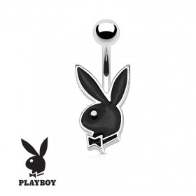 Piercing nombril de la marque Playboy couleur noir tige finne de 1.2 mm de diamètre