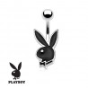Piercing nombril de la marque Playboy couleur noir tige fine de 1.2 mm de diamètre