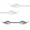 Piercing barbell téton en acier chirurgical motif aile d'ange acier