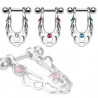 Piercing Hélix acier chirurgical bouclier pendant cristal rose