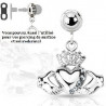 Motif interchangeable pour piercing microdermal motif Claddagh