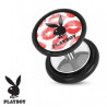 Faux piercing en acier chirurgical plug marque playboy logo Kiss