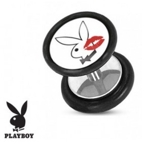 Faux piercing plug acier chirurgical marque playboy kiss