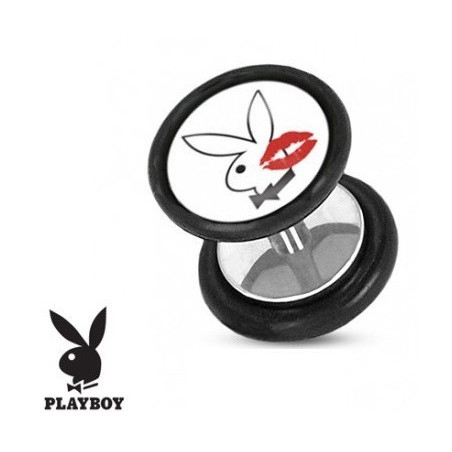 Faux piercing plug acier chirurgical marque playboy kiss