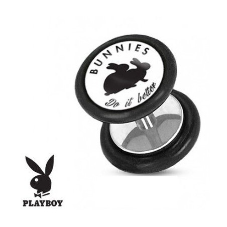 Faux piercing plug acier chirurgical playboy logo lapin Do it better