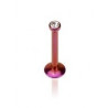 Piercng labret micro strass tragus oreille hélix en titane anodisé couleur violet