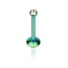 Piercng labret petit strass tragus oreille hélix en titane anodisé couleur Vert