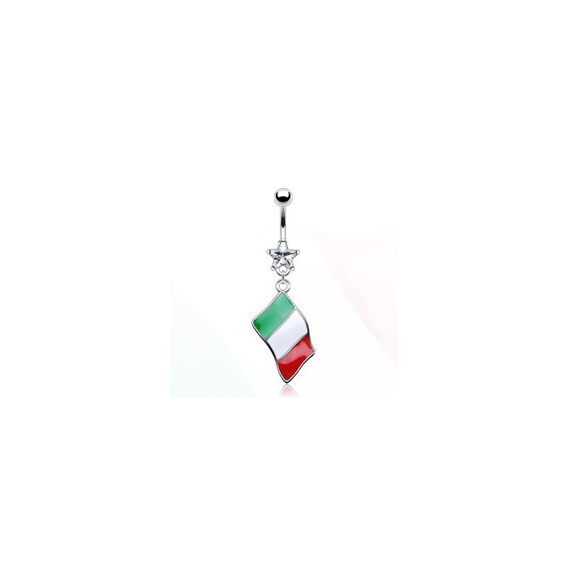 Piercing nombril pendentif pays drapeau Italie