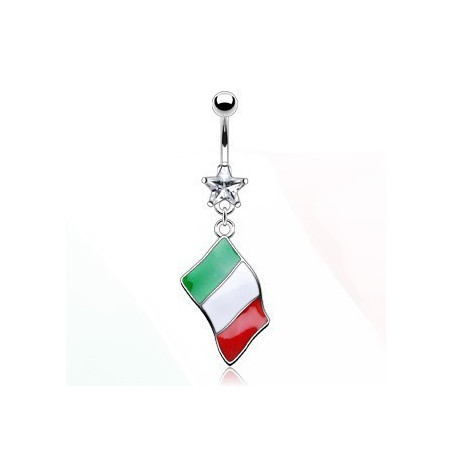 Piercing nombril pendentif pays drapeau Italie