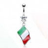 Piercing nombril pendentif pays drapeau Italie