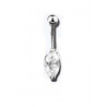 piercing nombril cristal forme marquise couleur blanc