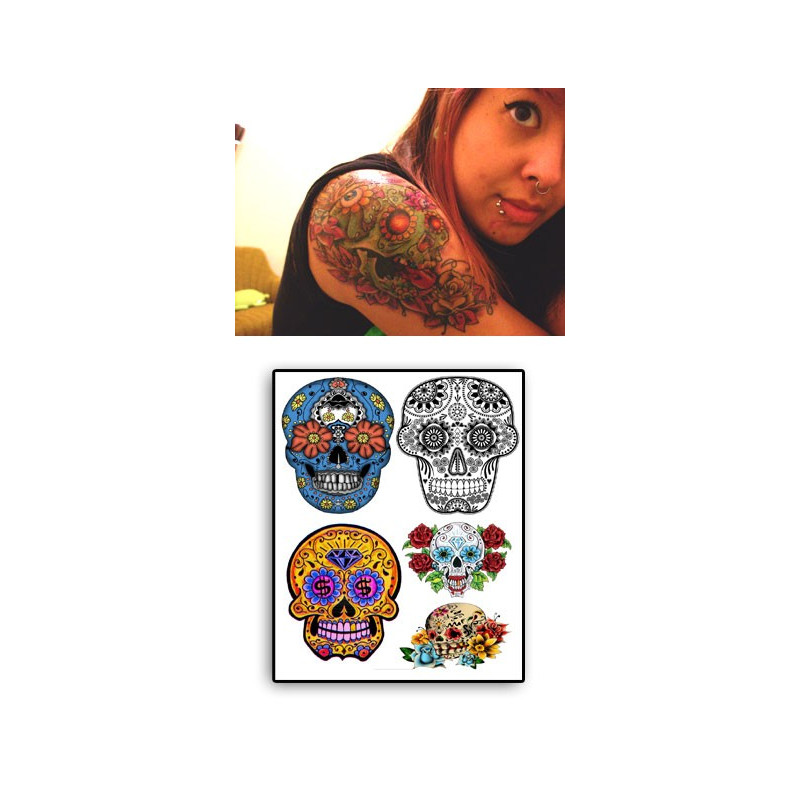 Tatouages temporaires Sugar Skull 