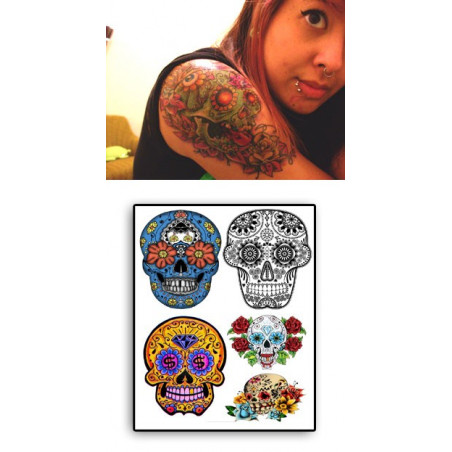 Tatouages temporaires Sugar Skull 