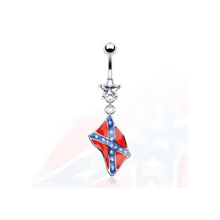 Piercing nombril pendentif drapeau Rebels