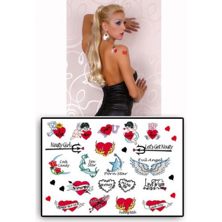 Tatouages Temporaires Coeur St VALENTIN 