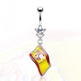 Piercing nombril pendentif drapeau de l'Espagne