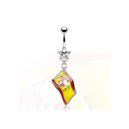 Piercing nombril pendentif drapeau de l'Espagne