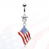 Piercing nombril pendentif drapeau pays USA etats unis d'Amérique
