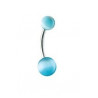 Piercing nombril Oeil de Chat couleur bleu turquoise