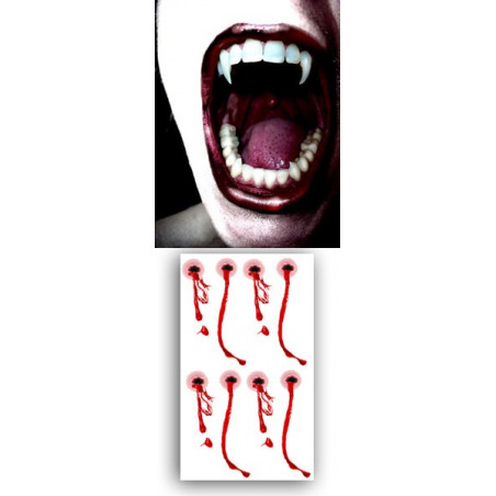 Tatouages temporaires dents Vampires