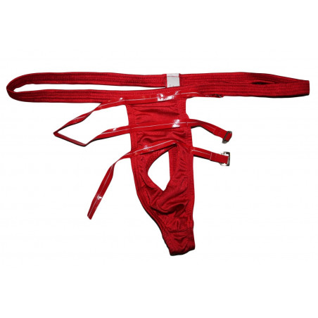 String Erotique rouge pour homme avec lacet pour sexe