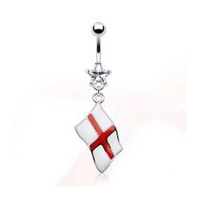 Piercing nombril pendentif drapeau pay Anglais