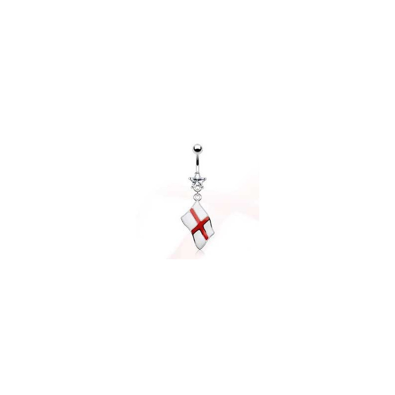 Piercing nombril pendentif drapeau pay Anglais