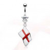 Piercing nombril pendentif drapeau pay Anglais