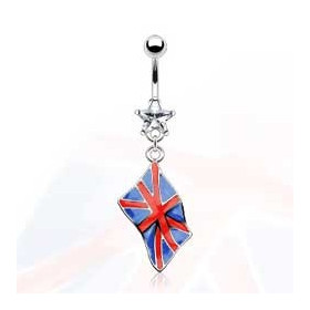 Piercing nombril pendentif drapeau pay royaume unis