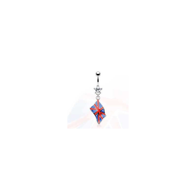 Piercing nombril pendentif drapeau pay royaume unis