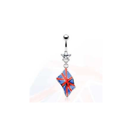 Piercing nombril pendentif drapeau pay royaume unis